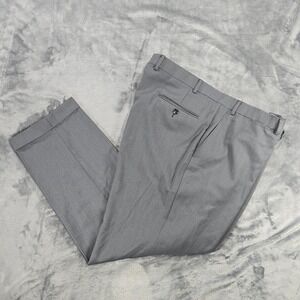 Hart Schaffner Marx Pants Mens 42R Gray Wool Cuffed Dress Business